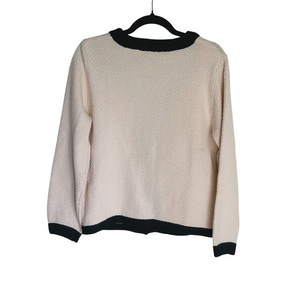 NWT Casly Lamiit V-Neck Cream Cardigan Sweater M Pearl Button Academia Preppy - Picture 14 of 14